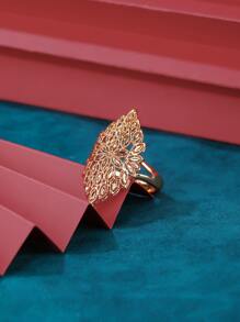 鏤空戒指 - 金黃色 - 查看 3