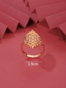 鏤空戒指 - 金黃色 - 查看 4