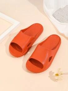 Neon Orange Cut Out Single Band Slides - Orange - View 1
