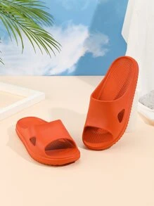 Neon Orange Cut Out Single Band Slides - Orange - View 4