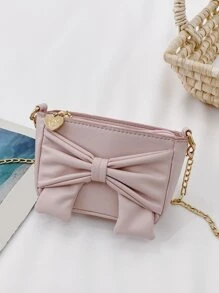 Girls Bow Decor Square Bag - Pink - View 1