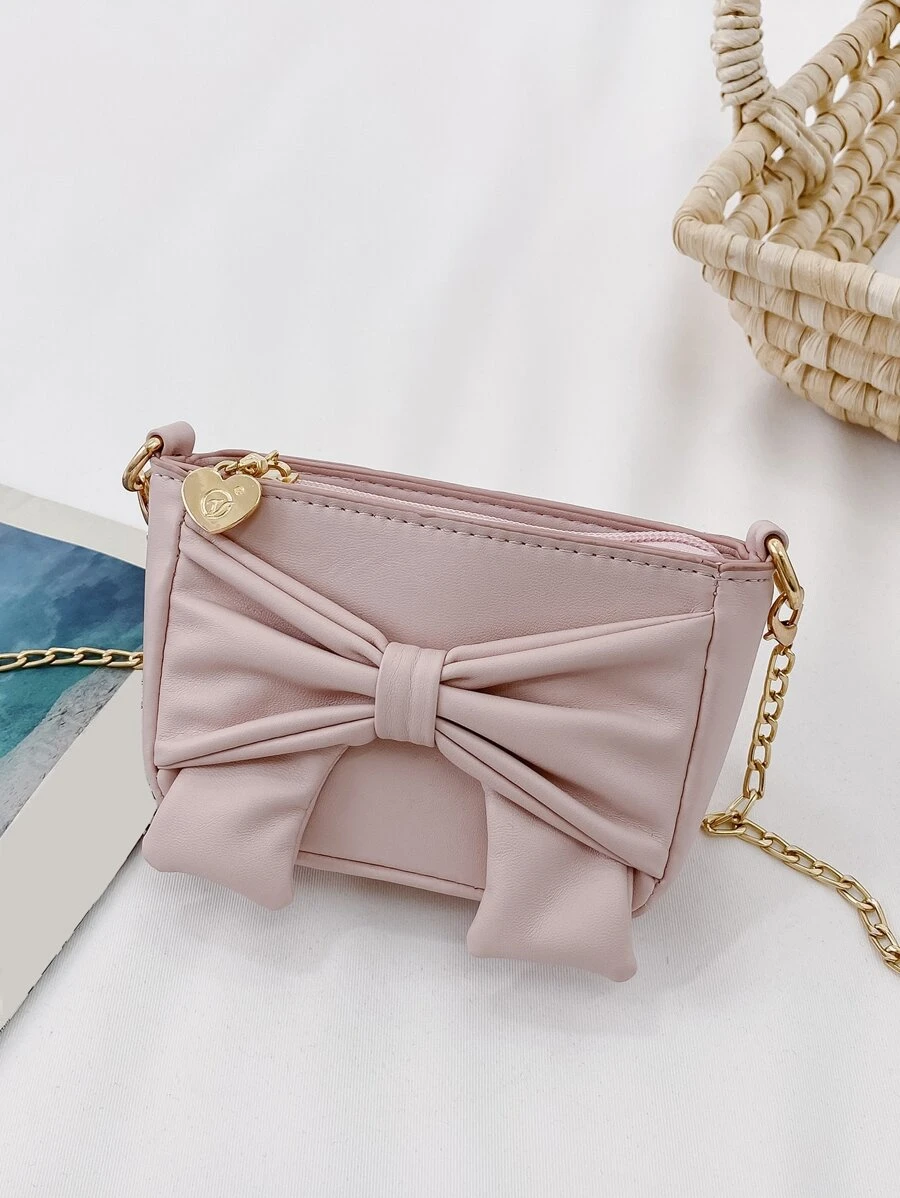 Girls Bow Decor Square Bag - Pink - View 1