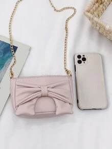 Girls Bow Decor Square Bag - Pink - View 5