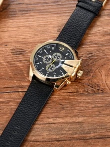 CAGARNY Mens Calendar Chi tiết Đồng hồ thạch anh - Vàng - Xem 2