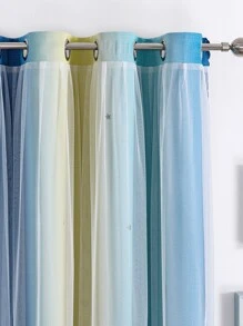 Rèm ngăn đơn khối màu, Rèm Polyester Star rỗng cho phòng ngủ trẻ em - Nhiều màu - Xem 5