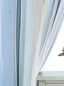 Rèm ngăn đơn khối màu, Rèm Polyester Star rỗng cho phòng ngủ trẻ em - Nhiều màu - Xem 7