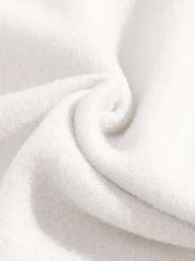 SHEIN EZwear 美國國旗和字母圖案加絨內裏運動衫