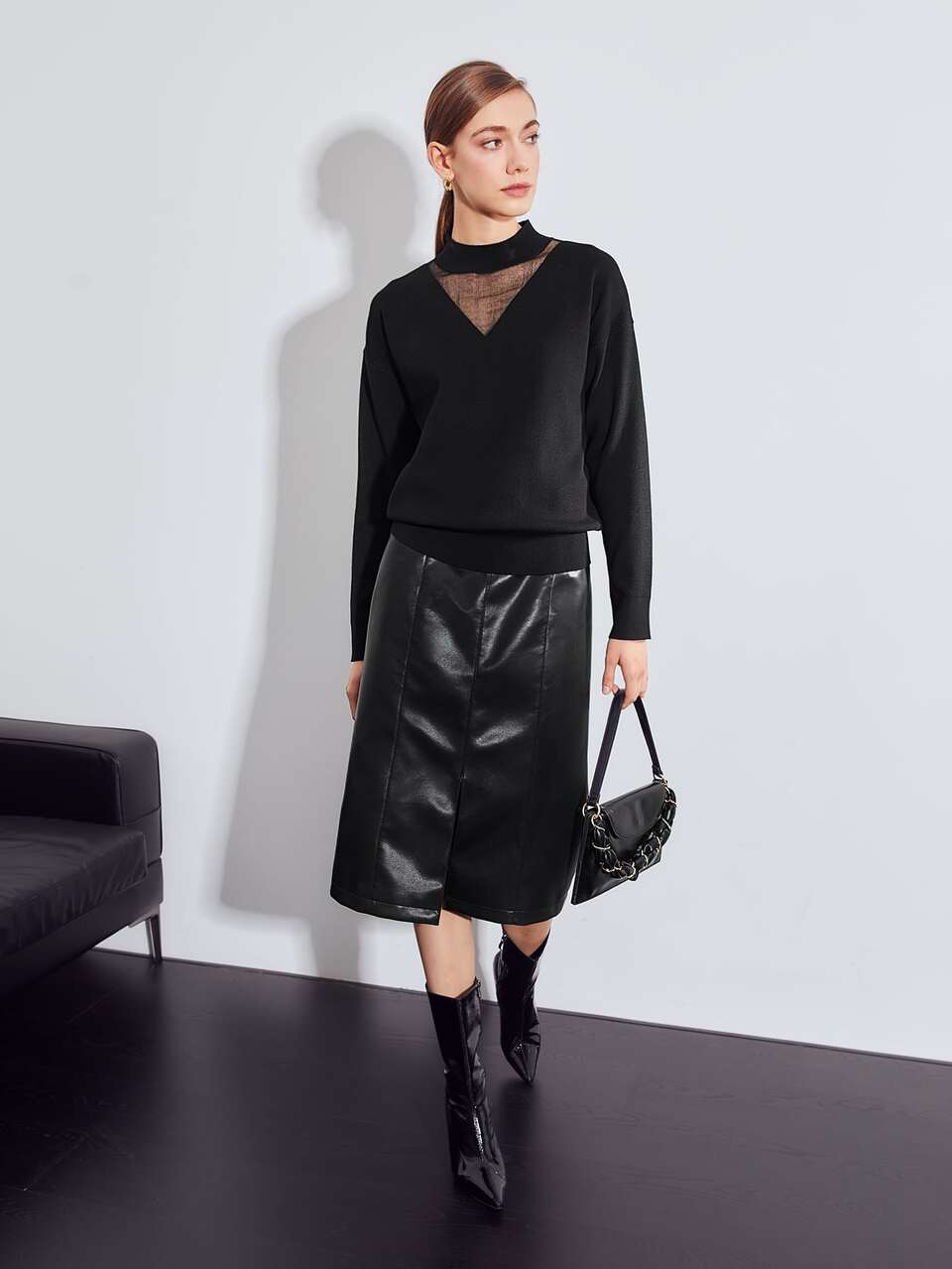 MOTF WOOL-MIX MOCK NECK SWEATER