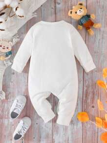 SHEIN 男婴 3 件套纯色圆领连体衣 - 彩色 - 查看 2