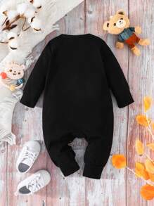 SHEIN 男婴 3 件套纯色圆领连体衣 - 彩色 - 查看 5