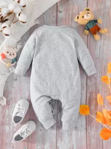 SHEIN 男婴 3 件套纯色圆领连体衣 - 彩色 - 查看 7