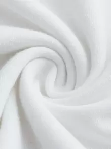 SHEIN ICON Camiseta de color combinado & con estampado de estrella con puntada - Blanco y Negro - Ver 3