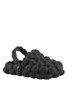 Mini mi Girls Hollow Out Multi-way Wear Vented Clogs - Black - View 4