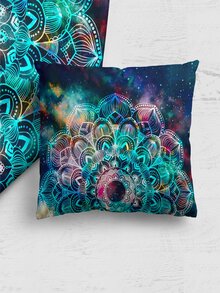 1 pieza Funda de cojín impermeable sin relleno con patrón de mándala - Multicolor - Ver 1