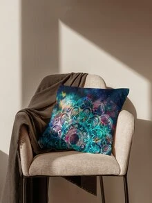 1 pieza Funda de cojín impermeable sin relleno con patrón de mándala - Multicolor - Ver 4