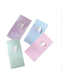 4 piezas Tarjeta de felicitación con corazón & con diseño de ala 3D - Multicolor - Ver 3