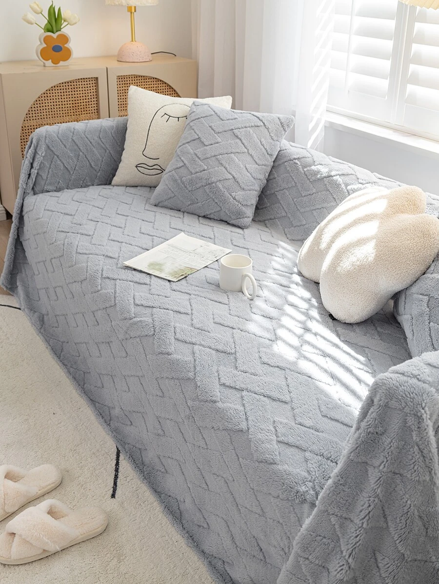 1 cái khăn chần bông cho ghế sofa - Màu Xám nhạt - Xem 1