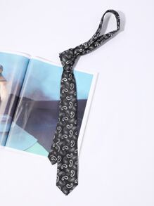 Cà Vạt Họa Tiết Paisley Nam - Đen và trắng - Xem 2