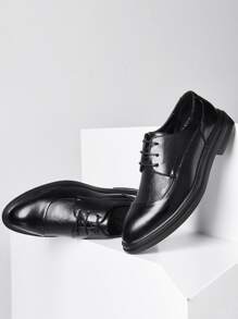 男士前綁帶牛津鞋 - 黑色 - 查看 1