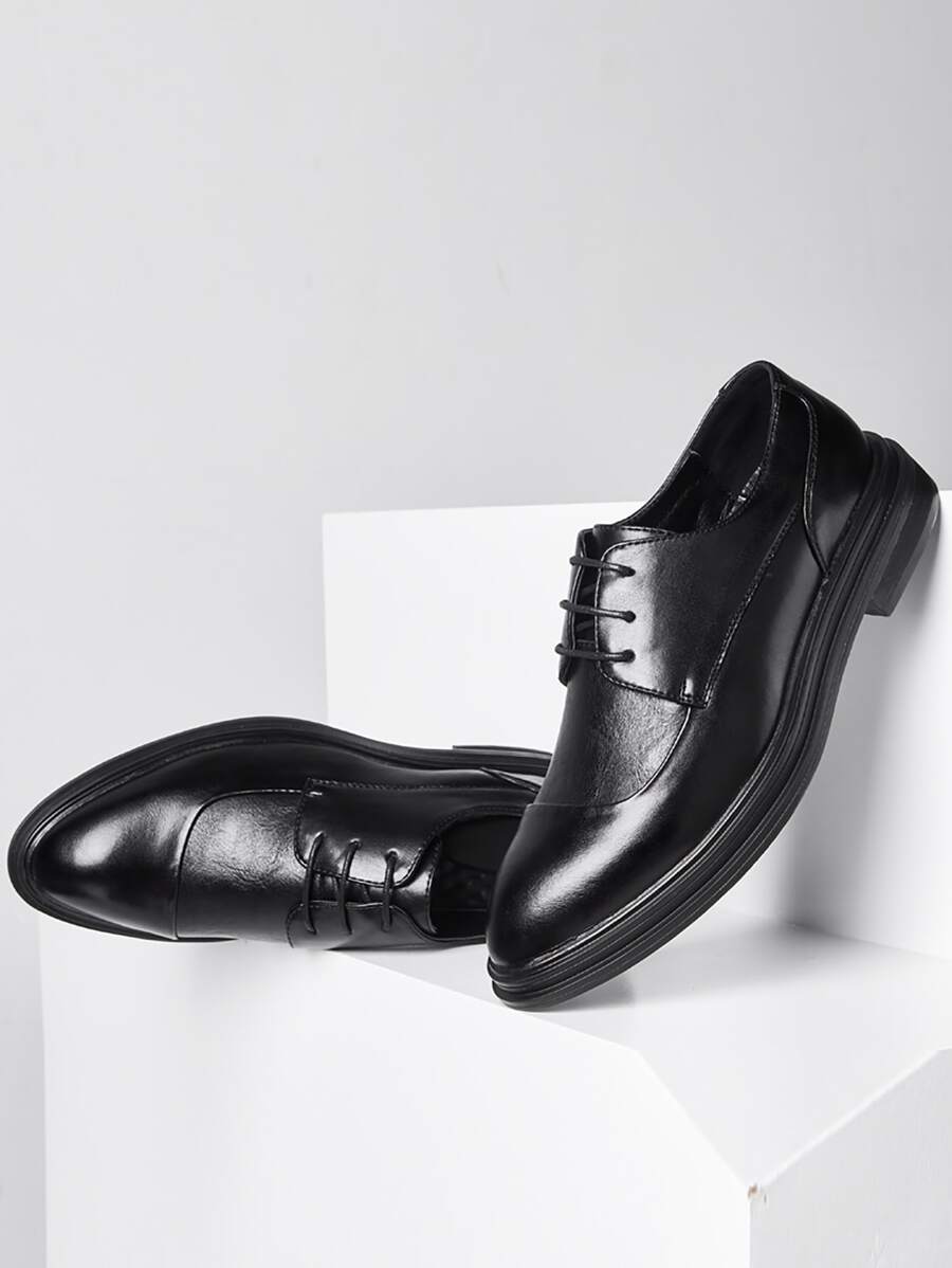 男士前綁帶牛津鞋 - 黑色 - 查看 1