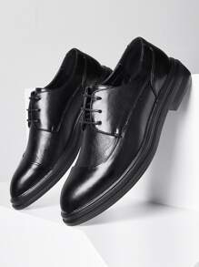 男士前綁帶牛津鞋 - 黑色 - 查看 2