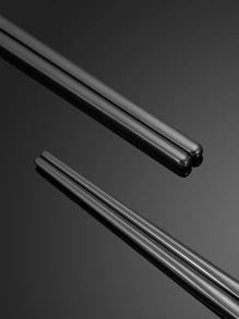 1 Pair/4 Pairs Stainless Steel Chopsticks, Sushi Chopsticks, Suitable For Home Kitchen And Hotel,Kitchen,Christmas Gift,School Supplies - Black - View 3