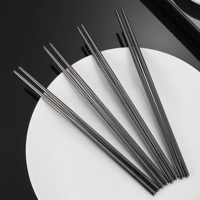1 Cặp/4 Cặp Đũa Thép Không Gỉ, Đũa Sushi, Thích Hợp Cho Nhà Bếp Và Khách Sạn, Nhà Bếp, Quà Tặng Giáng Sinh, Đồ Dùng Học Tập