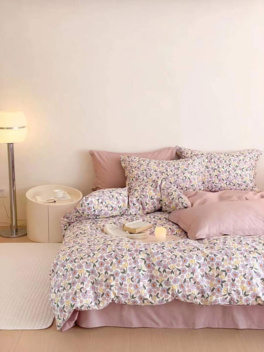 1 Set Of Vintage Floral Duvet Cover Bedding Set - Multicolor - View 1