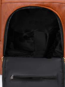 Zipper Front Functional Backpack for Women, Rookies & White-collar Workers - Brown - View 5