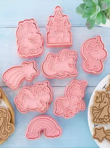 8pcs Unicorn Design Cookie Stamp - Pink - View 5