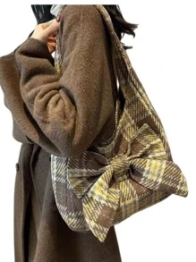 Túi vai Nơ Bướm Sọc ca rô Sẵn sàng - Nhiều màu - Xem 2