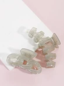 2 piezas Garra de pelo con cadena & onda - Gris - Ver 2