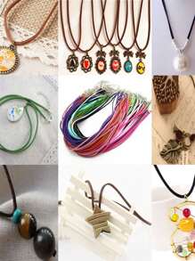 10入組混色3mm*50cm緞面皮革繩項鍊線，適用於DIY珠寶製作 - 彩色 - 查看 2