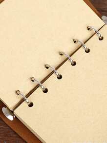 1入組復古葉子筆記本75張牛皮紙內頁 - 鏽棕色 - 查看 2