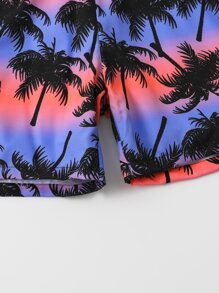 Boys Coconut Tree Print Swim Shorts - Multicolor - View 3