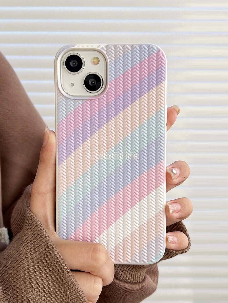苹果条纹手机壳适用于 iPhone 11、iPhone 13、iPhone 14 Pro Max - 彩色 - 查看 1