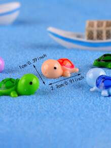 5 件乌龟图案随机装饰工艺品最佳礼物 - 彩色 - 查看 3