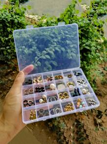 1pc Clear Jewelry Storage Box - Clear - View 2