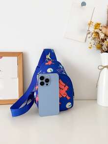 Boys Cartoon Print Sling Bag - Multicolor - View 3