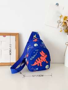 Boys Cartoon Print Sling Bag - Multicolor - View 5