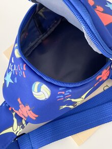 Boys Cartoon Print Sling Bag - Multicolor - View 6