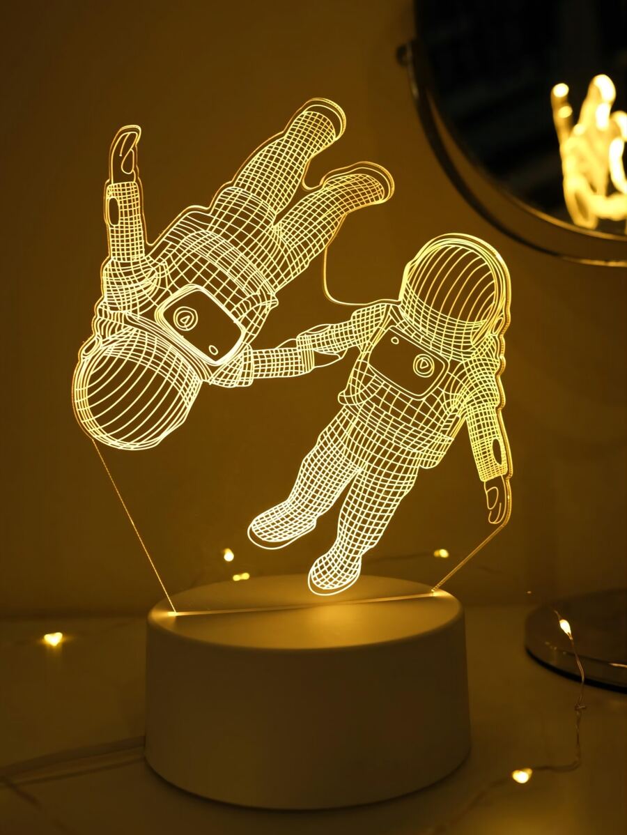 Luz de la decoración con diseño de astronauta 3d USB - Amarillo - Ver 1
