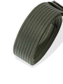 男士自動搭扣織帶皮帶 - 軍綠色 - 查看 4