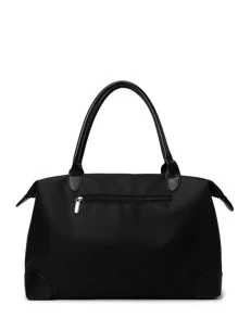 Oxford Cloth Solid Color Shoulder Duffle Bag, Black Travel Bag For Business Travel - Black - View 5