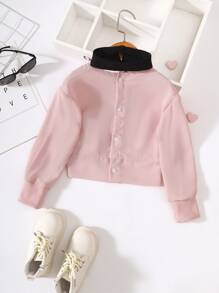 Cô Gái Trẻ Đồ họa Hoạt hình Áo sơ mi & Cổ áo Dickey - Hồng - Xem 2