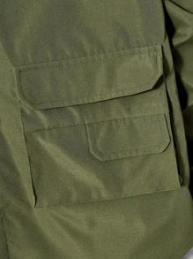 GENTILAND Men Flap Pocket Shirt - Army Green - View 3
