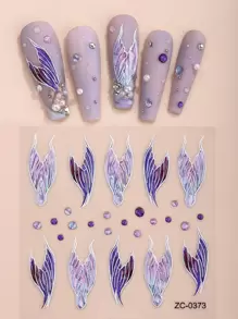 Beauty Sticker 1張5D美人魚尾巴圖案美甲貼紙 - 彩色 - 查看 1