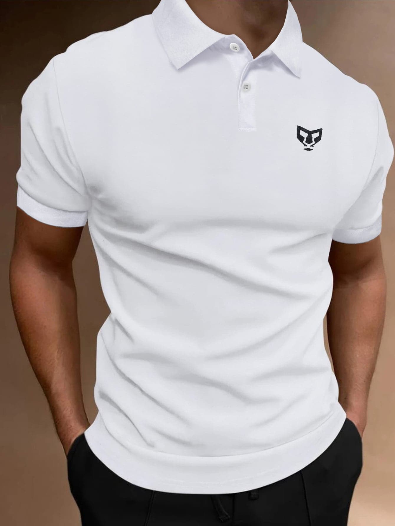 Manfinity Homme Men Graphic Print Polo Shirt - White - View 1