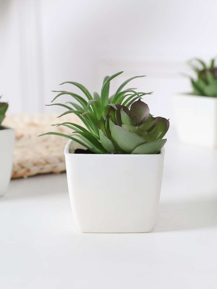 1 pieza artificial planta en maceta - Verde - Ver 1