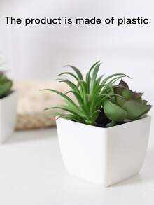 1 pieza artificial planta en maceta - Verde - Ver 5